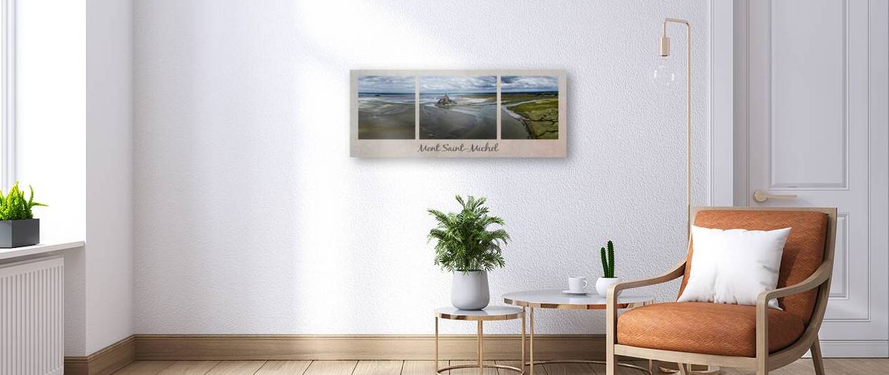 Normandy Mont  St-Michel Triptych Aerial View by Norma Brandsberg Photography