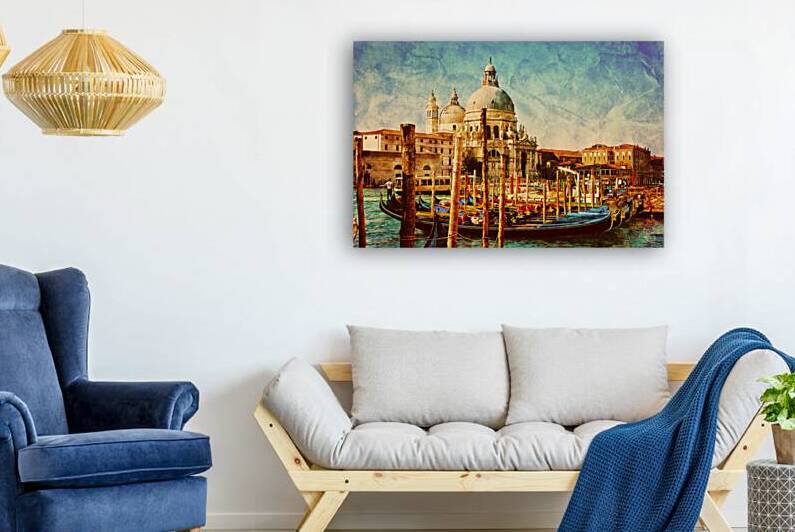 Vintage Landscape with Gondolas by Jacob Farkas