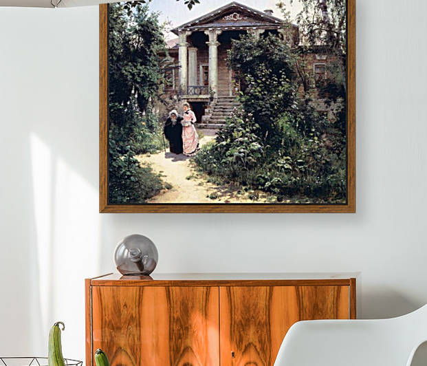 Two women in front of a house by Vasily Dmitrievich Polenov