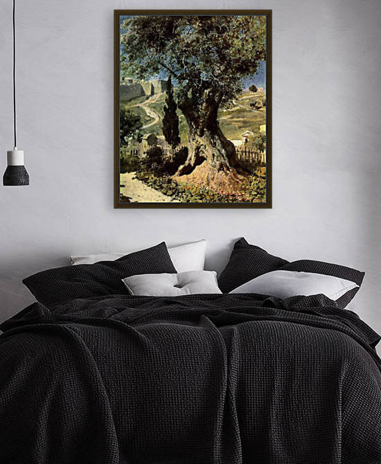 A big tree in front of the village by Vasily Dmitrievich Polenov