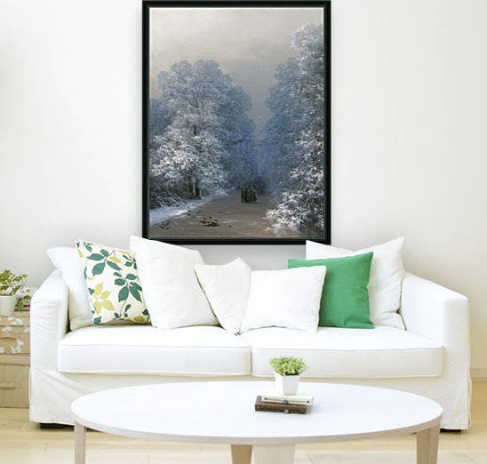 People walking in the woods in winter by Vasily Dmitrievich Polenov