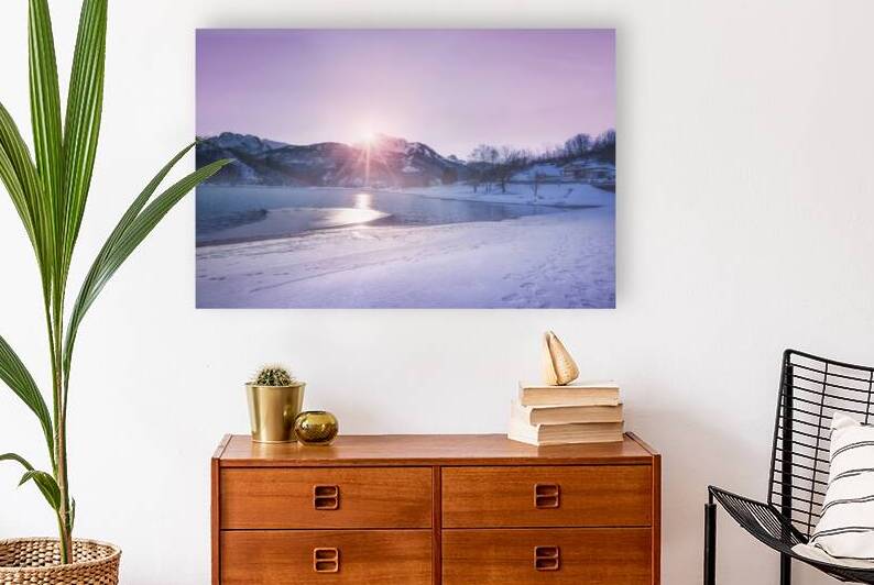 Lake Gramolazzo and snow in Apuan mountains. Italy by Stefano Orazzini