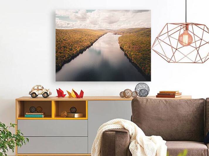 Mauch Chunk Lake Autumn Aerial by Jason Fink