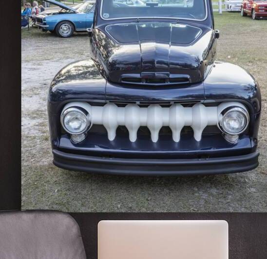 1951 Dark Blue Ford Pick Up Truck F100 X 9 by Rich Franco