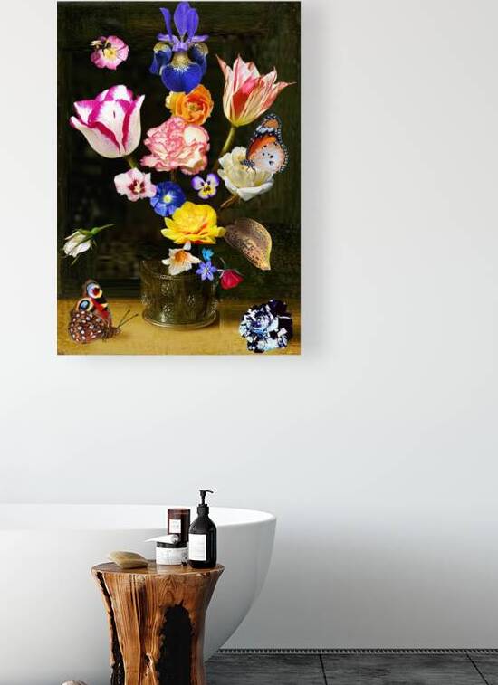 A BOUQUET OF FLOWERS IN A GLASS VASE by Gerry Chapleski