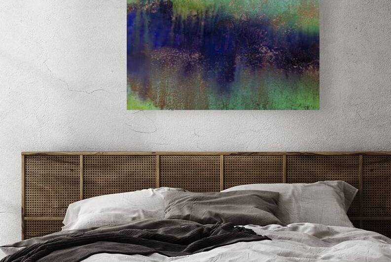 Purple Green Blue Brass Abstract 1123-3 by Iris H Richardson