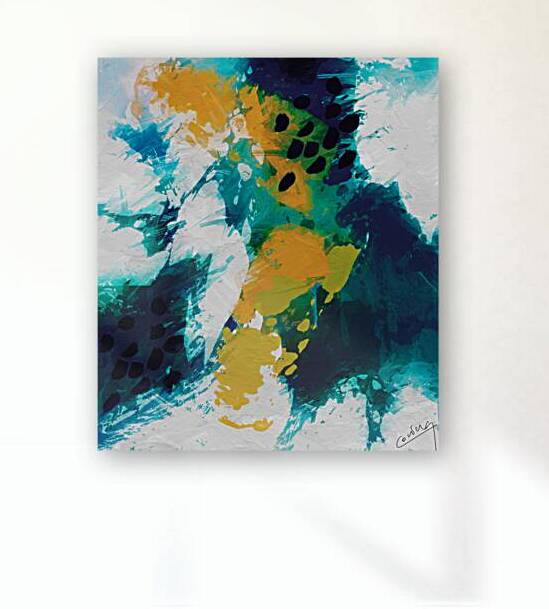 Tranquil Oasis - Abstract Aqua Art Print by Corina Ioana