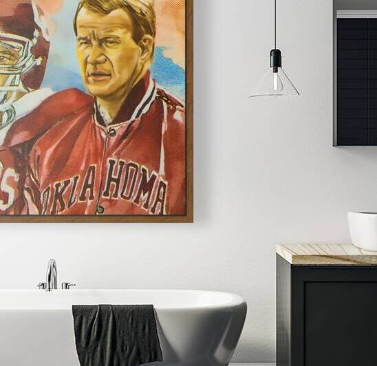 1986 Barry Switzer Oklahoma Football Art by Row One Brand