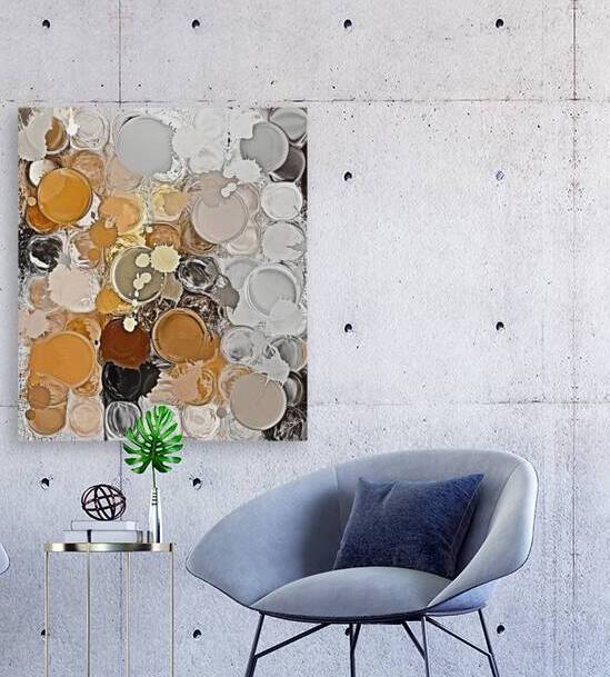 Gleaming Symphony - Metallic Abstract Art Print by Corina Ioana