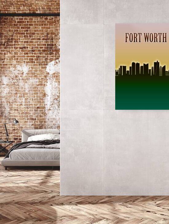 Fort Worth Skyline Minimal by Towseef Dar