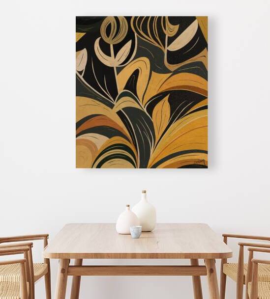 Golden Tango - Abstract Dance Art Print by Corina Ioana