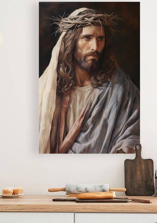 Thorns of Grace: Color Pencil Portrait of Jesus by Thy Art Studios