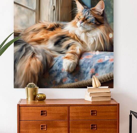 Maine Coon Tri-color Cat by HH Photography of Florida