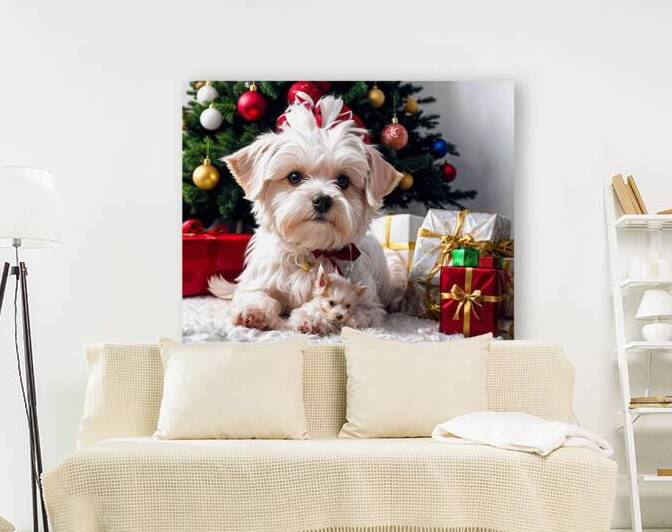 Im Dreaming of a White Yorkie Christmas by Bill Swartwout Photography
