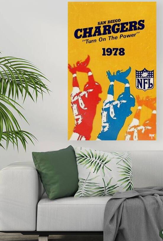 1978 San Diego Chargers Football Art by Row One Brand