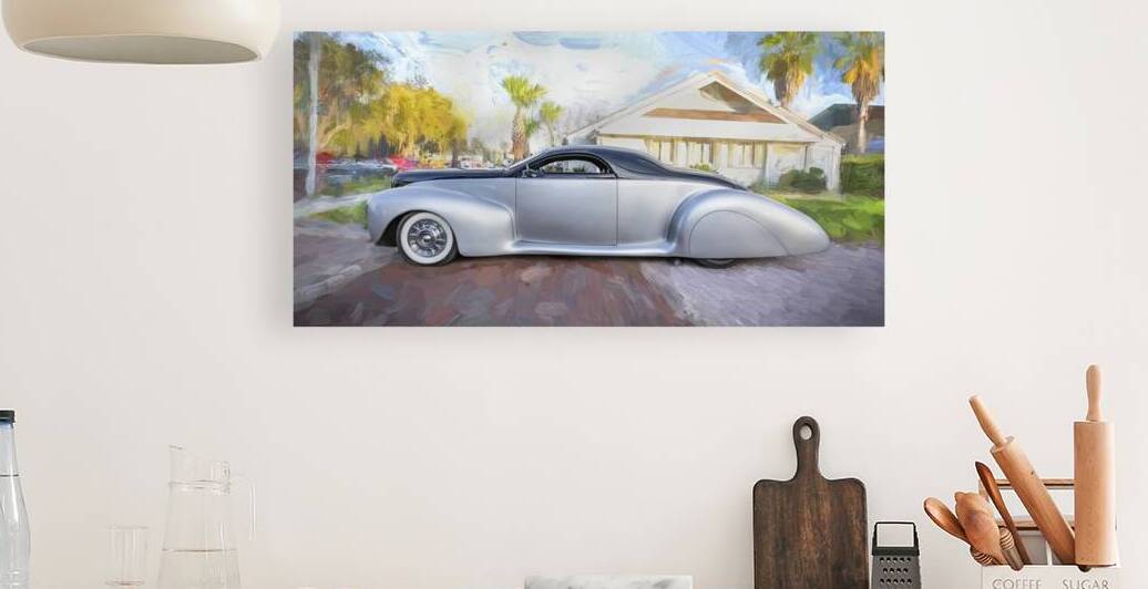  1938 Silver Lincoln Zephyr 3 Window Coupe X 1 by Rich Franco