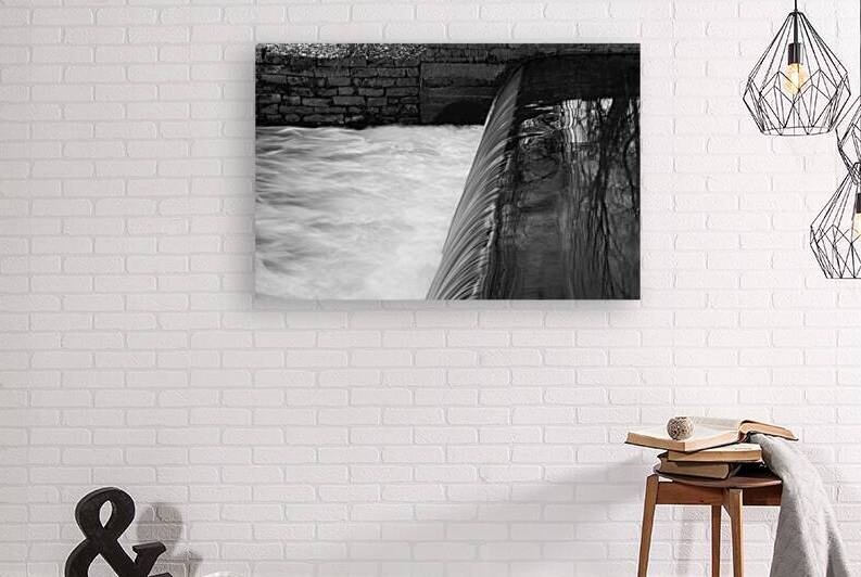 Monochrome small waterfall by Tony J Hulme