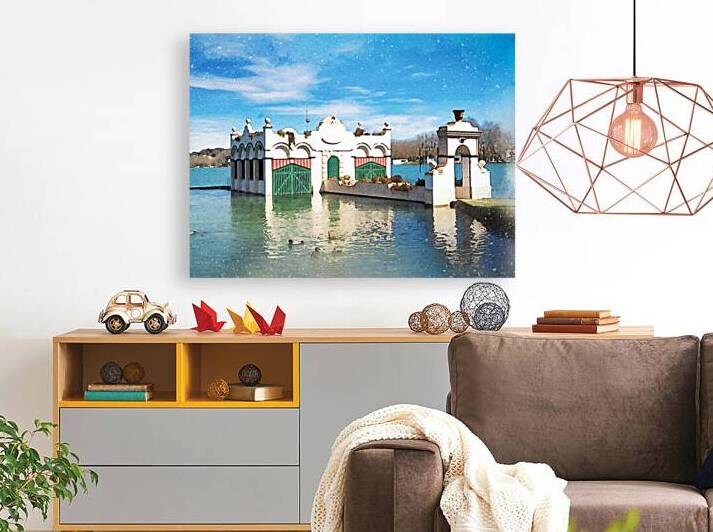 Watercolor of Banyoles - CR2103-4863-WAT by JordiCarrio