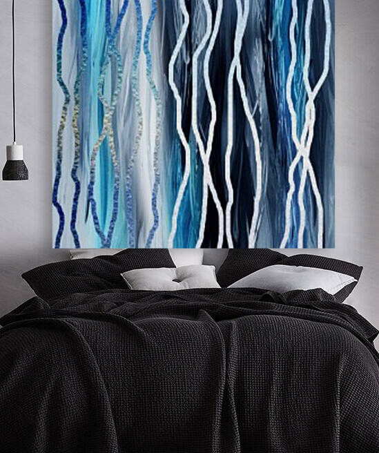 Blue Sea Abstract Painting by Irina Sztukowski  by Irina Sztukowski