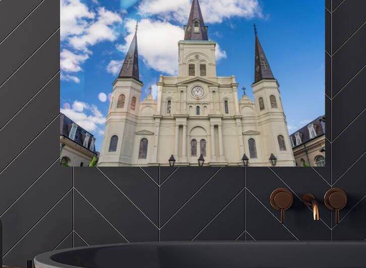 Facade of Cathedral Basilica of Saint Louis in New Orleans LA by Steve Heap