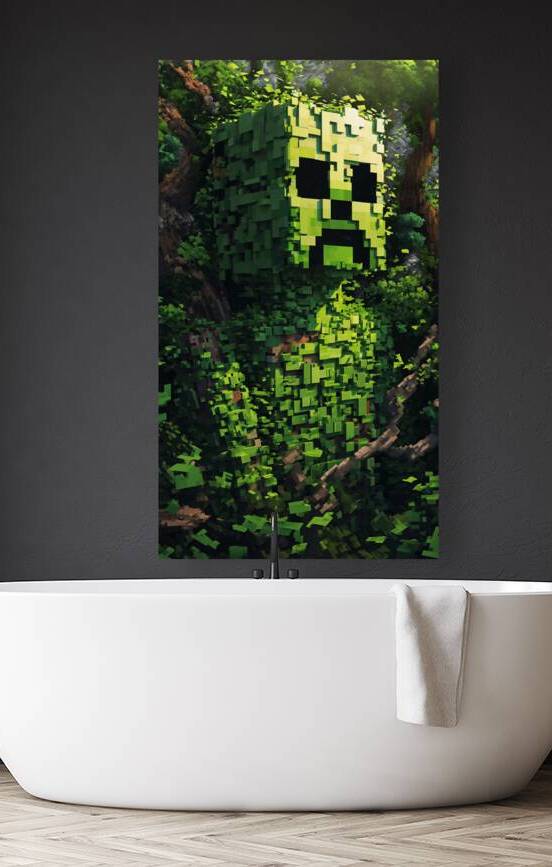 Minecraft Creeper portrait wall Art by Goldfishwallart
