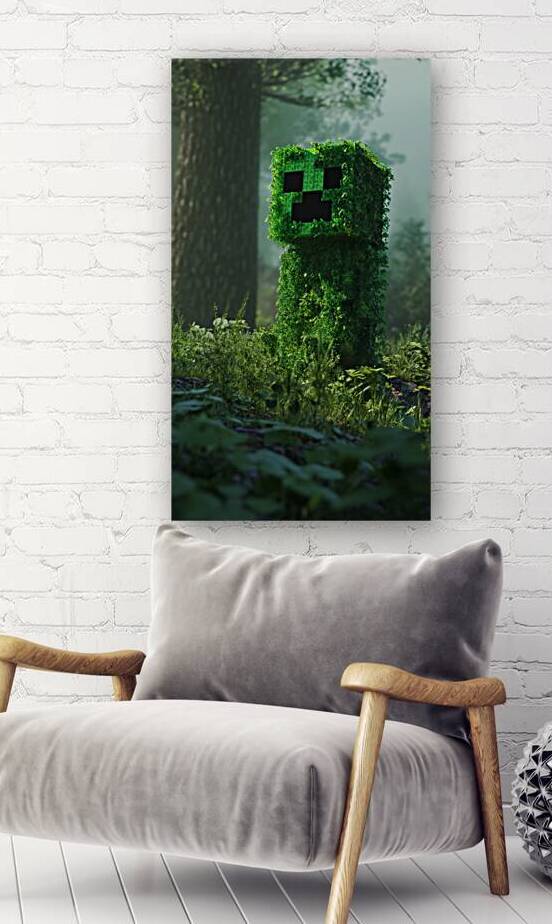 Minecraft Creeper wall art Minecraft Creeper canvas by Goldfishwallart