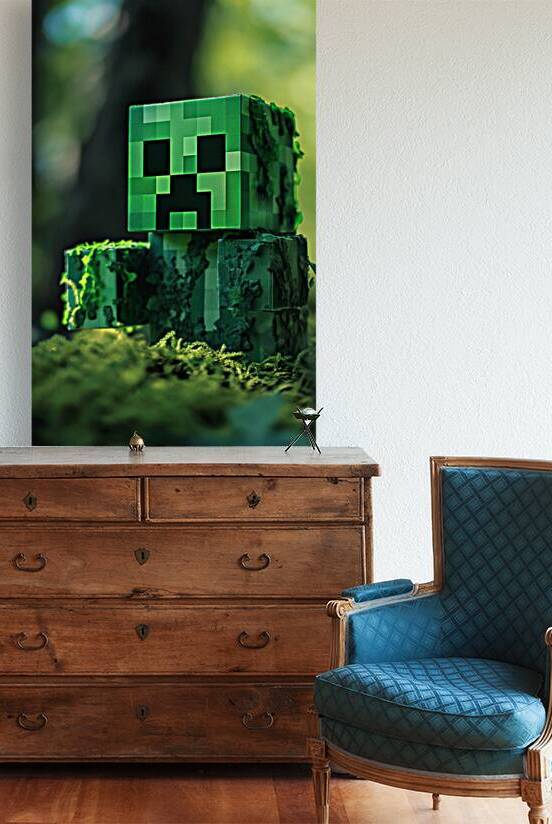 Portrait of Minecraft Creeper wall art by Goldfishwallart