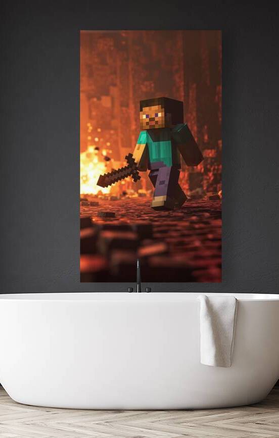 Steve mincraft wall art steve wall art canvas by Goldfishwallart
