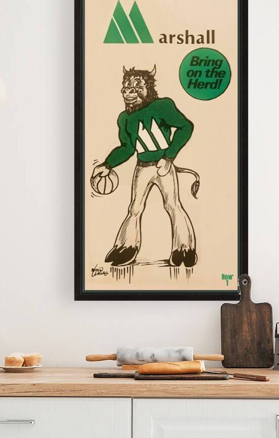 Retro Marshall Basketball Art by Row One Brand