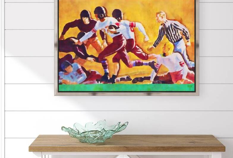 Vintage 30s Football Watercolor Art by Row One Brand