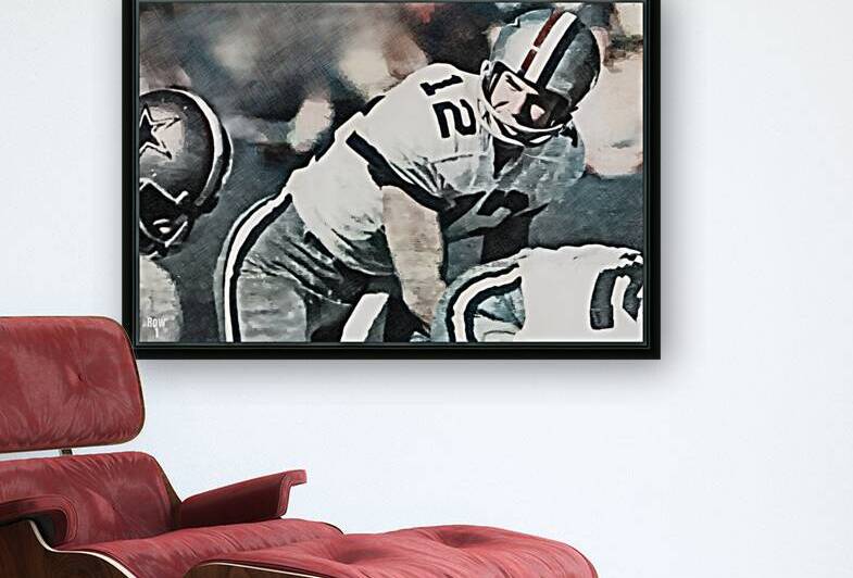 Dallas Cowboys Roger Staubach Art by Row One Brand