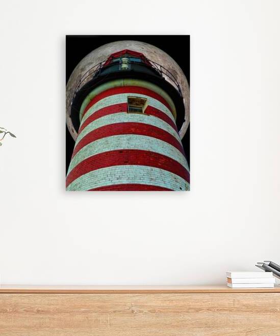 West Quoddy Head Light in the Full Moon by Bill Swartwout Photography