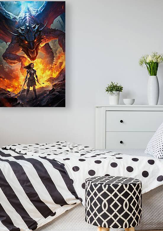 Fire Dragon and Female Warrior 06 by Matthias Hauser