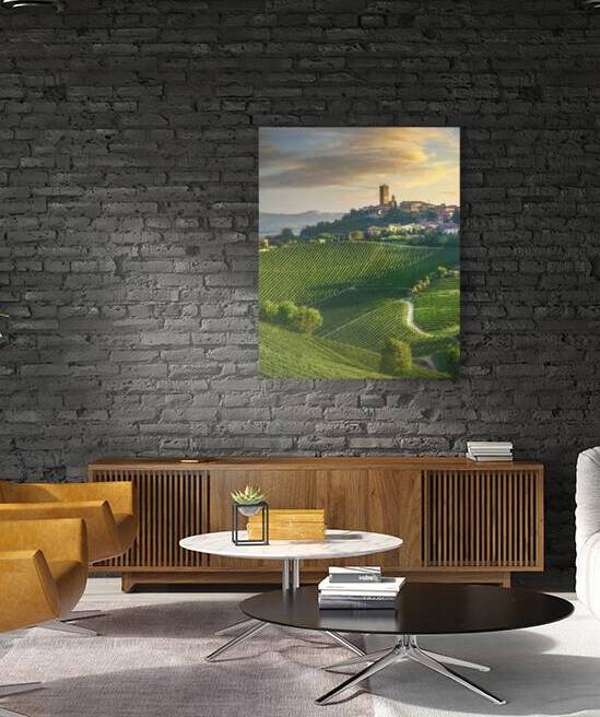 Barbaresco village and Langhe vineyards. Italy by Stefano Orazzini