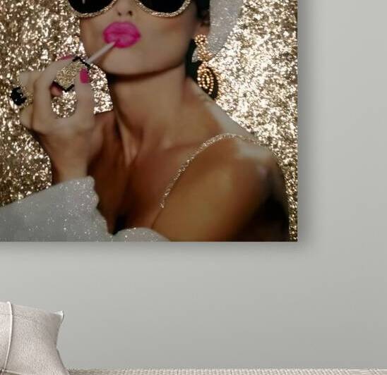 Audrey Hepburn Golden Glitter Art Print Poster Art Wall Canvas Elegance of Classic Hollywood by ArtByLumy