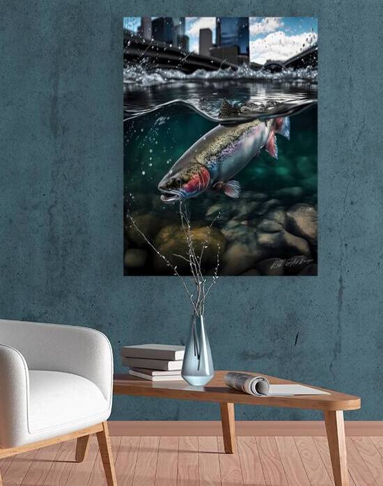  Calgary Alberta Bow River Trout by SykArt Designs