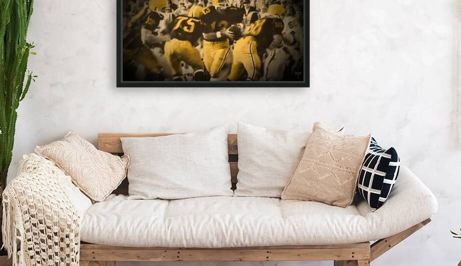 Vintage Iowa Hawkeyes Football Art by Row One Brand