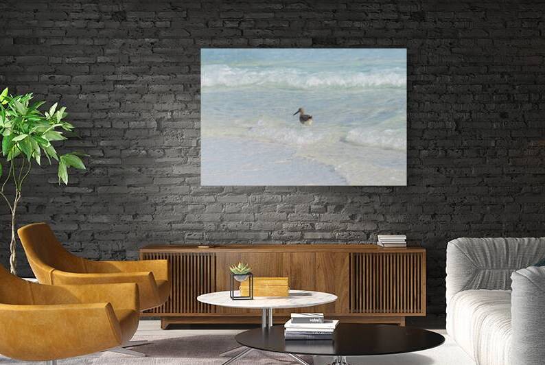 Sandpiper Fighting The Waves by Jennifer White