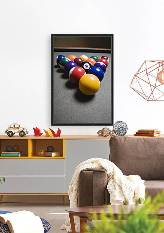 Pool Balls On A Billiard Table With The Eight Ball Facing Upwards by PacificStock