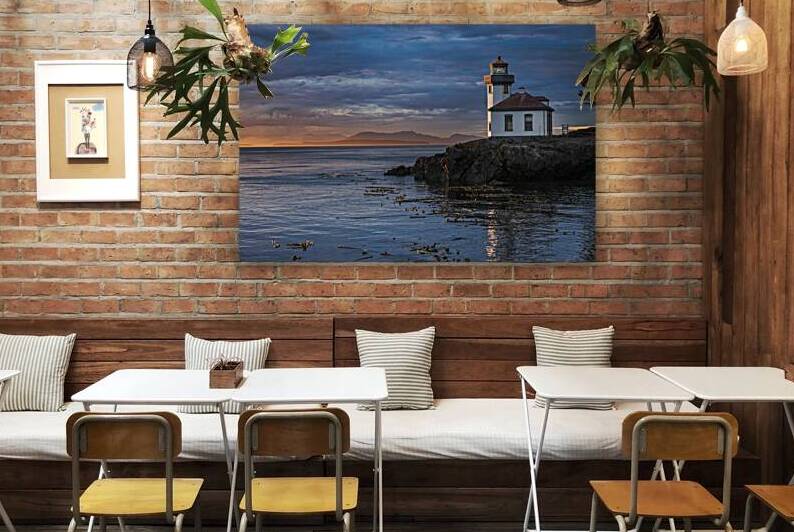 Last Light at Lime Kiln Lighthouse San Juan Island by Lauren Pritchett Photography