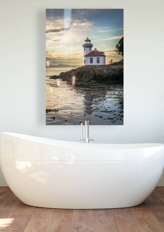 Fall Evening at Lime Kiln Lighthouse San Juan Island by Lauren Pritchett Photography