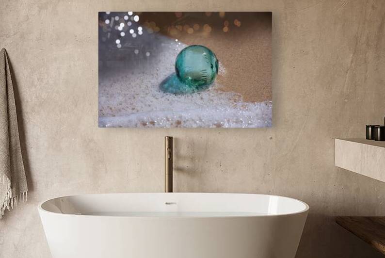 Glass Float on a Golden Sand Beach of Hawaii by Lauren Pritchett Photography