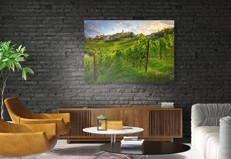 Neive village and Langhe vineyards. Italy by Stefano Orazzini