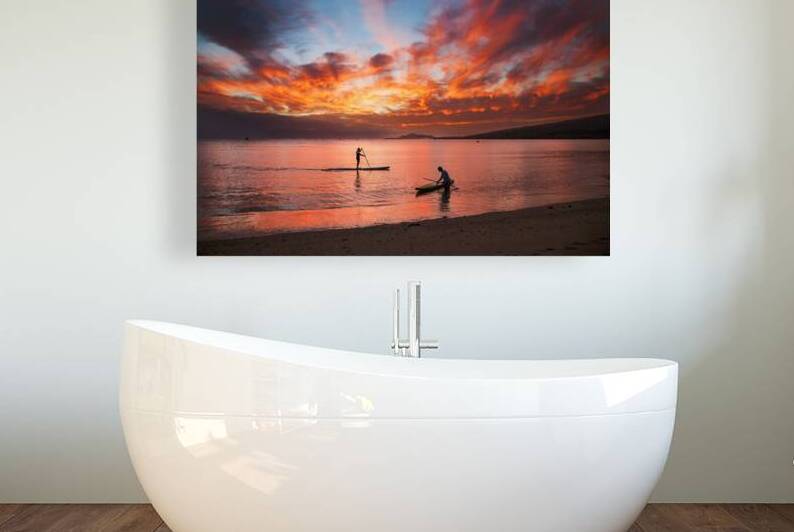 Natures canvas painted in shades of red and gold Maunalua Bay Hawaii. by Lauren Pritchett Photography
