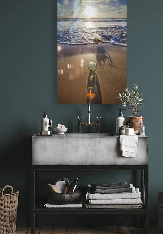 Glass Float on a Golden Sand Beach of Hawaii by Lauren Pritchett Photography