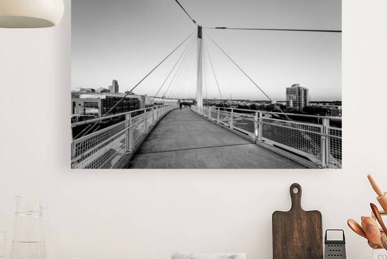 Morning On Bob Kerrey Bridge Grayscale by Jennifer White