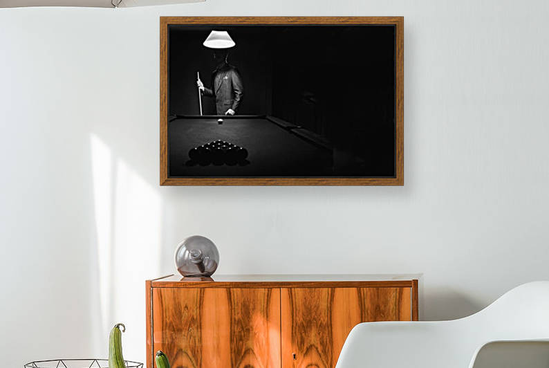 ; Mystery Pool Player Behind Rack Of Billiard Balls by PacificStock