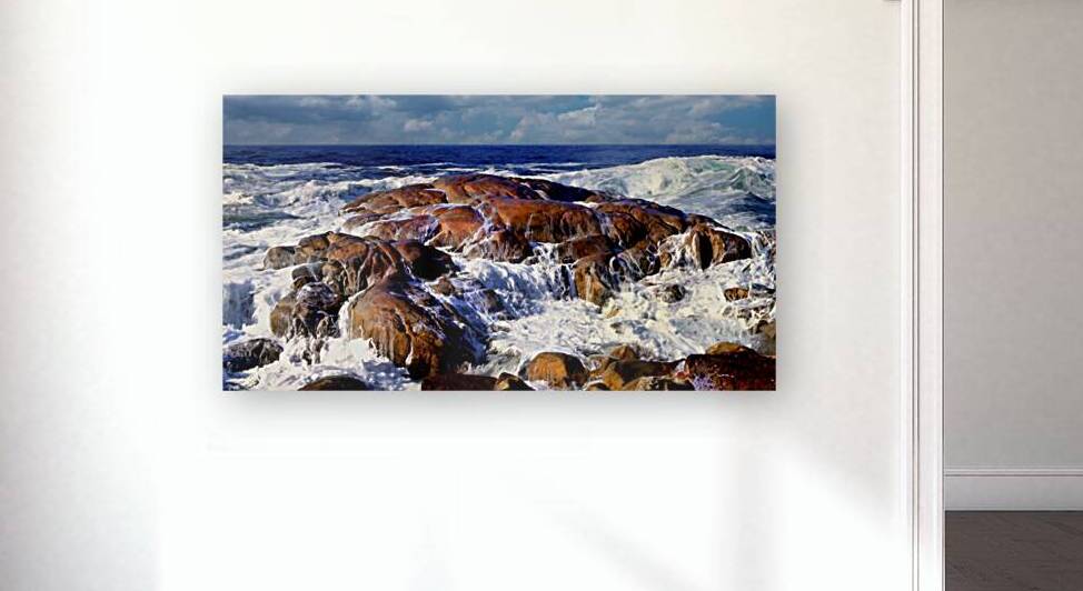 Rocks Awash In Gloucester Massachusetts  by Frank Wilson