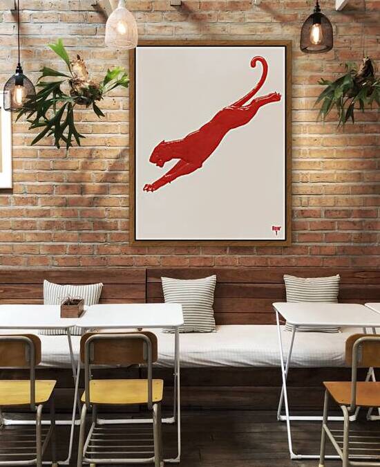 Vintage Houston Cougar Art by Row One Brand