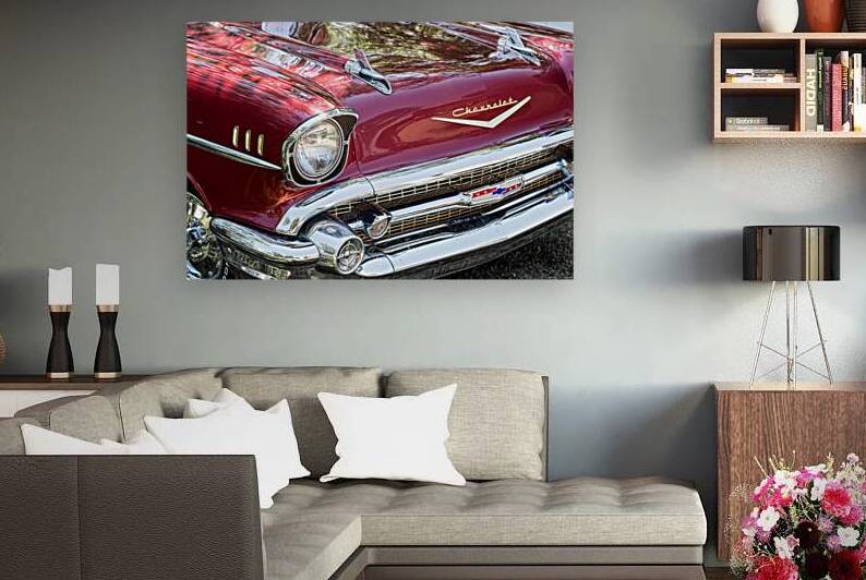 1957 Chevrolet Burgundy Bel Air Front View by Bo Insogna